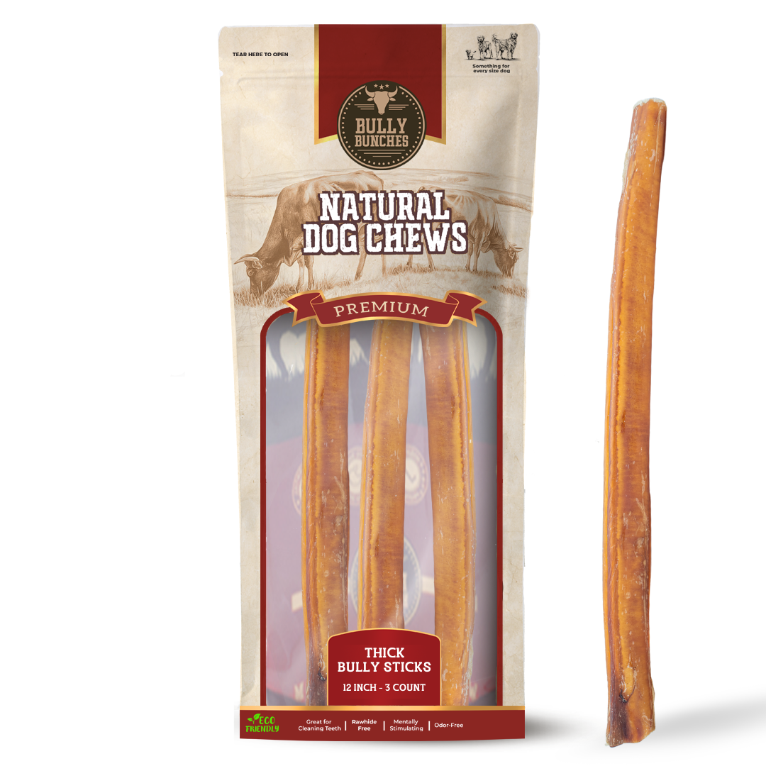 12 Inch Thick Bully Stick - 3 Pack / Case of 10