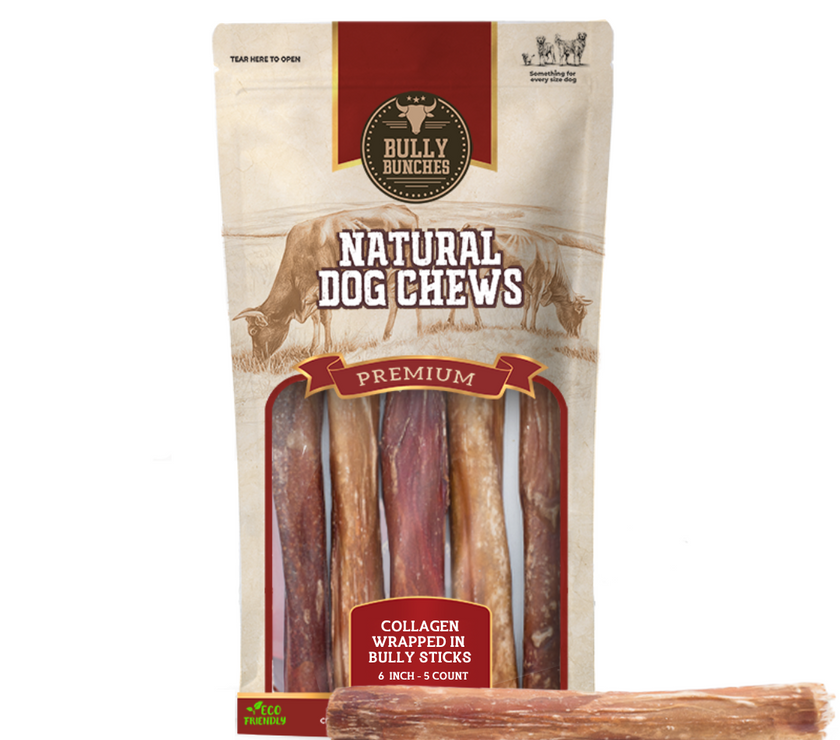 6 Inch Collagen Wrapped Stick