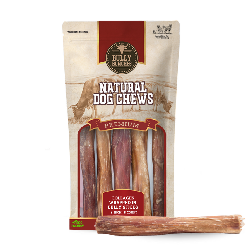 6 Inch Collagen Wrapped Stick