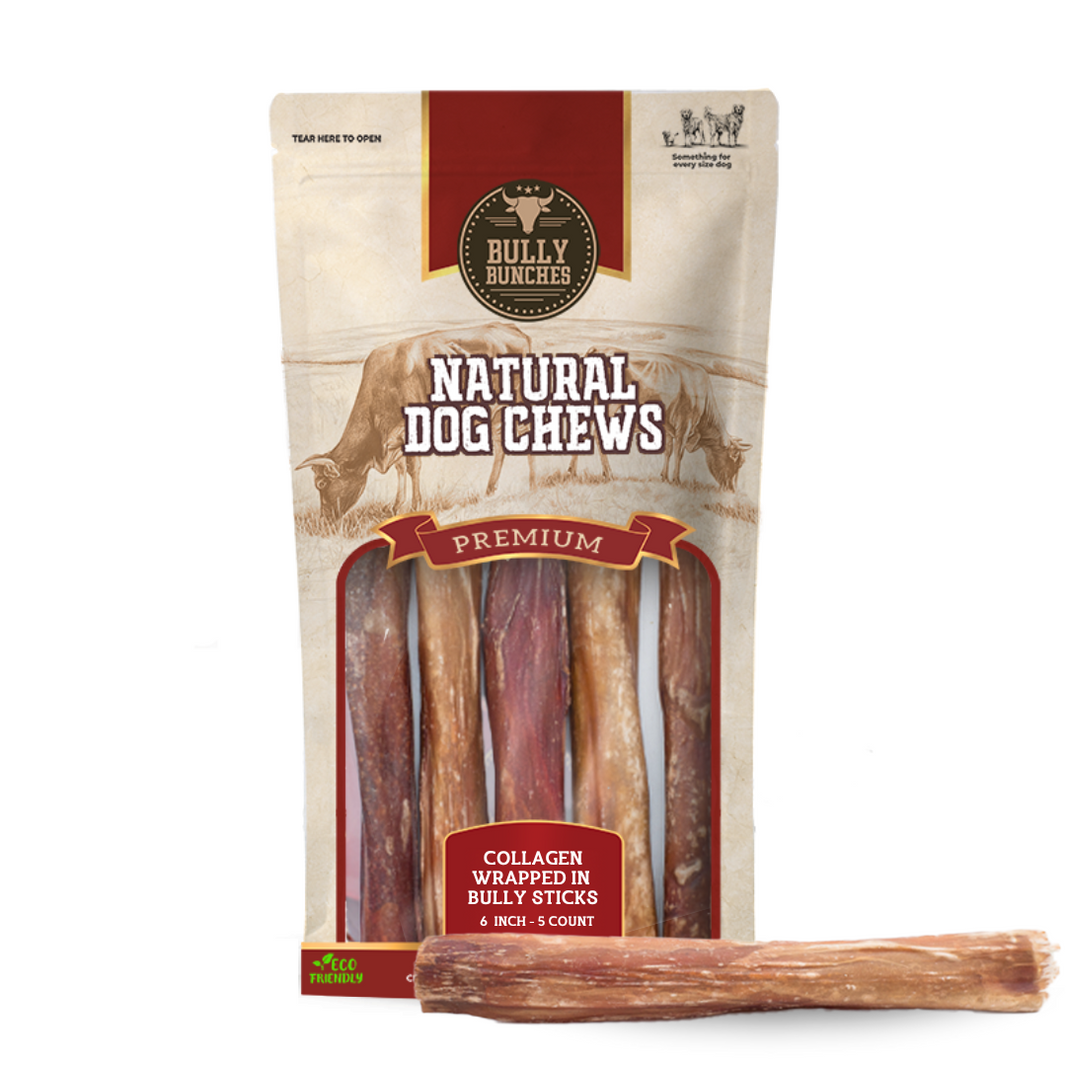 6 Inch Collagen Wrapped Stick