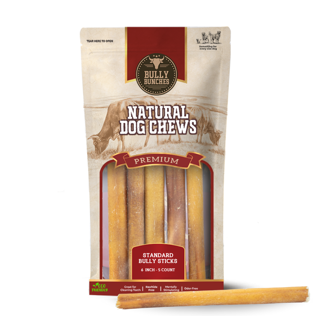 6 Inch Standard Bully Stick - 5 Pack / Case of 15