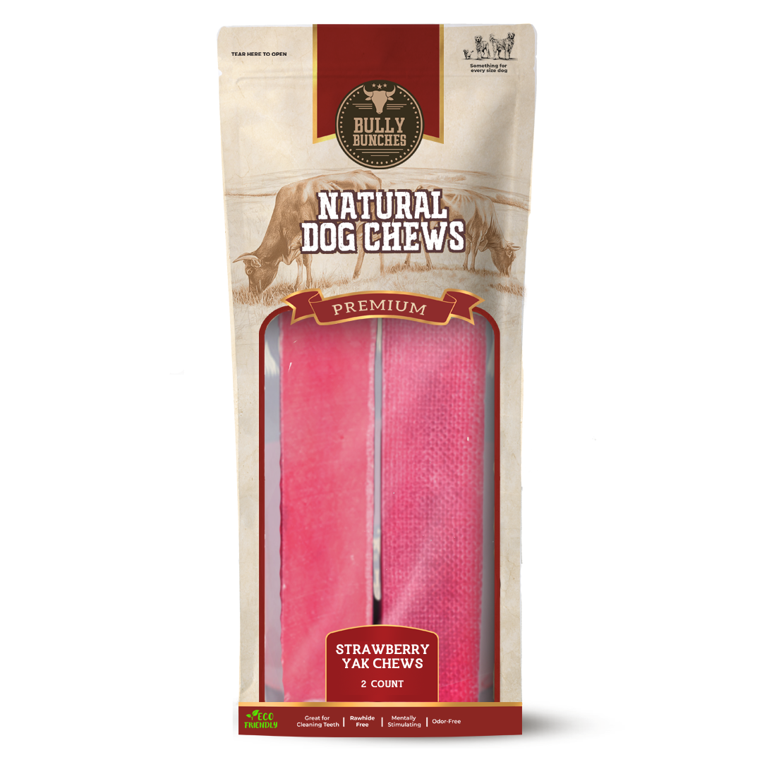 Strawberry Himalayan Yak Chew (MEDIUM) - 2 Pack / Case of 10